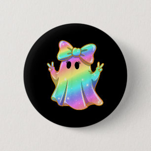 Bóton Redondo 5.08cm Garota Dia de as Bruxas engraçado de Paz Fantasma