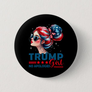 Bóton Redondo 5.08cm Garota Trump Sem Desculpas Coque Desarrumado Solte
