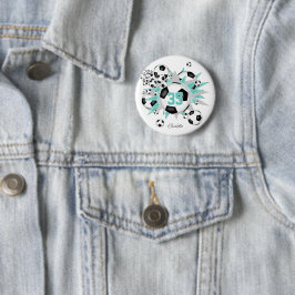 Bóton Redondo 5.08cm garotas personalizadas bolas de futebol estrelas l