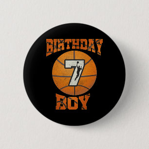 Bóton Redondo 5.08cm Garoto 7 de Poço De Aniversário De Basquete Sete 7