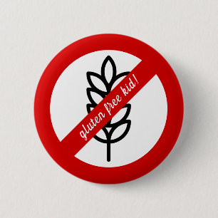 Bóton Redondo 5.08cm Garoto grátis! Doença celíaca/Alerta de alergia