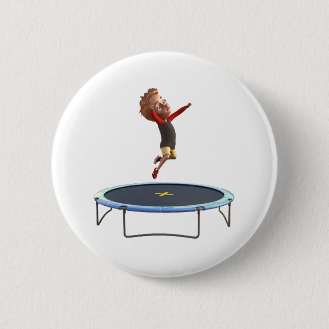 Bóton Redondo 5.08cm Garoto no Trampoline (Frente)