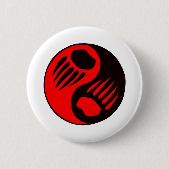 Bóton Redondo 5.08cm Garra de urso Yin Yang (Frente)