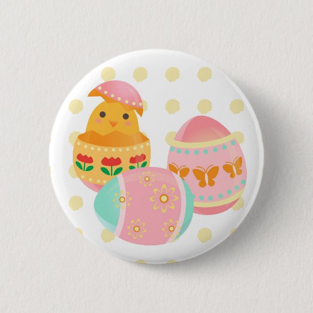 Bóton Redondo 5.08cm Garrafa de Design de Ovos (Frente)