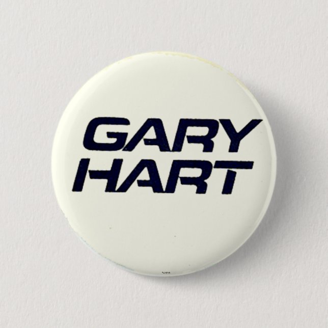 Bóton Redondo 5.08cm Gary Hart - botão (Frente)