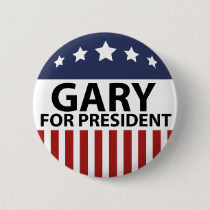 Bóton Redondo 5.08cm Gary para o presidente