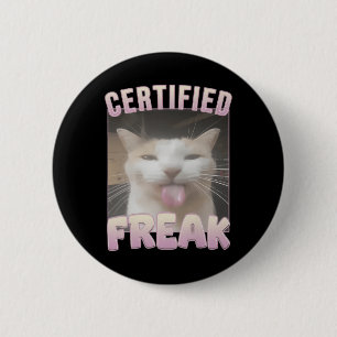 Bóton Redondo 5.08cm Gata engraçada meme freak certificada 
