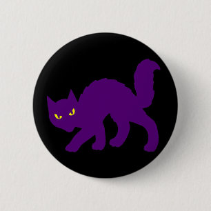Bóton Redondo 5.08cm Gatinho de Halloween Mau assustador