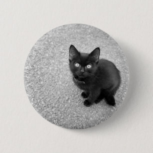 Bóton Redondo 5.08cm Gatinho preto