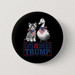 Bóton Redondo 5.08cm Gatinhos Para Trump 2024 Gatos E Patos Para Trump