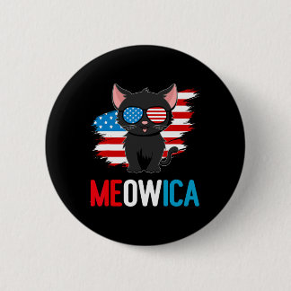 Bóton Redondo 5.08cm Gato 4 de Julho Meowica Kitten Patriótico American