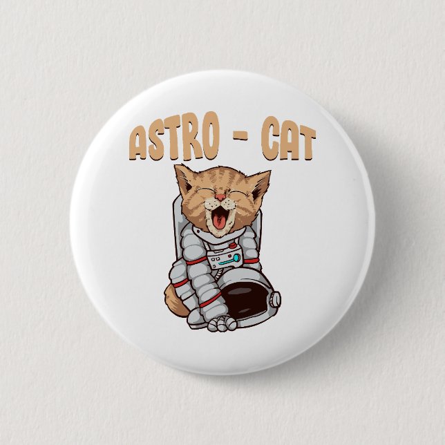 Bóton Redondo 5.08cm Gato Astro (Frente)