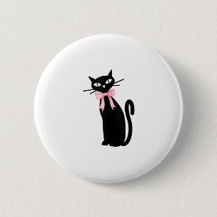 Bóton Redondo 5.08cm Gato Atômico Com Gato De Gato De Arco Rosa, Gatinh