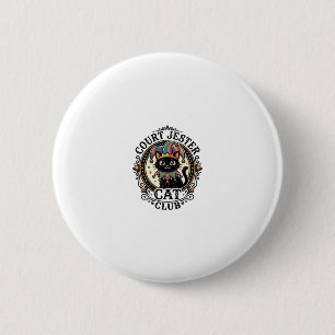 Bóton Redondo 5.08cm Gato Bobo da Corte Design de Amante de Gato Engraç