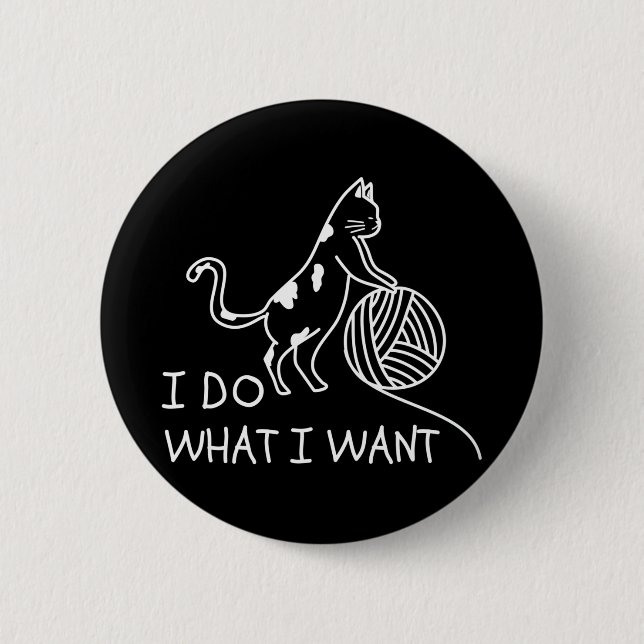 Bóton Redondo 5.08cm Gato de Brincar (Frente)