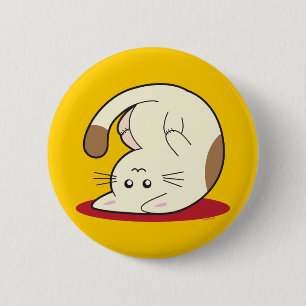 Bóton Redondo 5.08cm Gato de cabeça para baixo