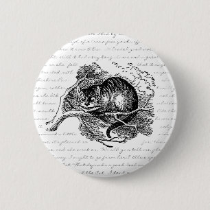 Bóton Redondo 5.08cm Gato de Cheshire - nós somos tudo loucos aqui