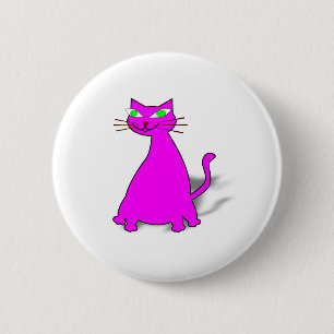 Bóton Redondo 5.08cm Gato de Gordura Rosa
