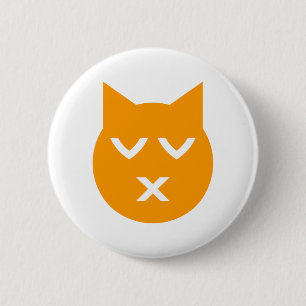 Bóton Redondo 5.08cm Gato Emoji De Olhos Fechados