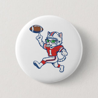 Bóton Redondo 5.08cm Gato engraçado jogador de futebol americano