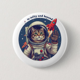 Bóton Redondo 5.08cm Gato espacial