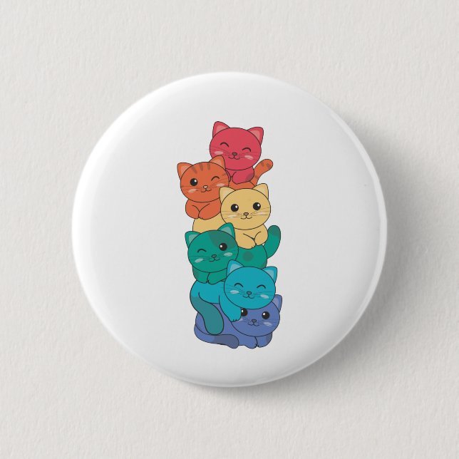Bóton Redondo 5.08cm Gato Gato Gato-Gato-Grito Orgulho gay Lgbtq (Frente)