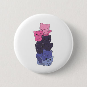 Bóton Redondo 5.08cm Gato Gelado Gelbtq de Sinalizador Omnisexual