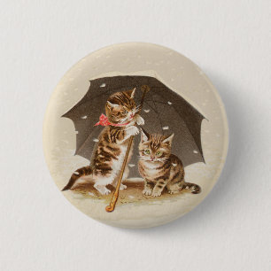 Bóton Redondo 5.08cm Gato Kitten gatinho antigo vintage bonito