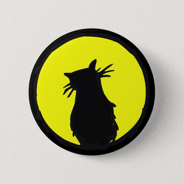 Bóton Redondo 5.08cm Gato na Lua (Frente)