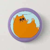 Gato Preso em Aquário, Broche de Gato Engraçado