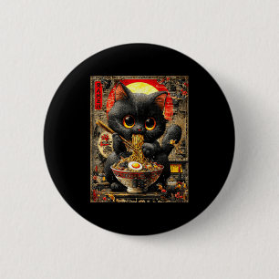 Bóton Redondo 5.08cm Gato Ramen Engraçado Amantes de Macarrão Anime Ota