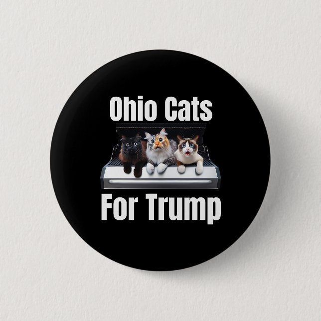 Bóton Redondo 5.08cm Gatos De Ohio Por Trump - Gato Político Engraçado (Frente)