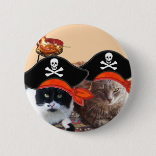 Bóton Redondo 5.08cm GATOS do PIRATA, conversa como um dia do pirata