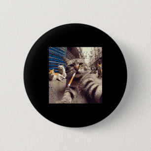 Bóton Redondo 5.08cm Gatos Gângster Rua Gatos Selfie Meme Engraçado Hum