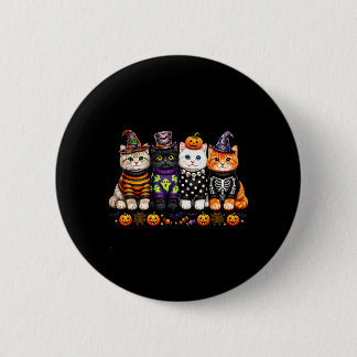 Bóton Redondo 5.08cm Gatos Kawaii de Halloween Amantes de Gatinhos Fofo