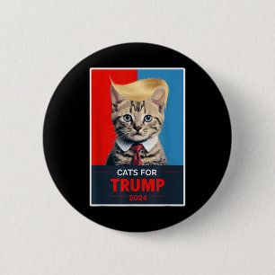 Bóton Redondo 5.08cm Gatos Para A Eleição De Trump 2024 _1
