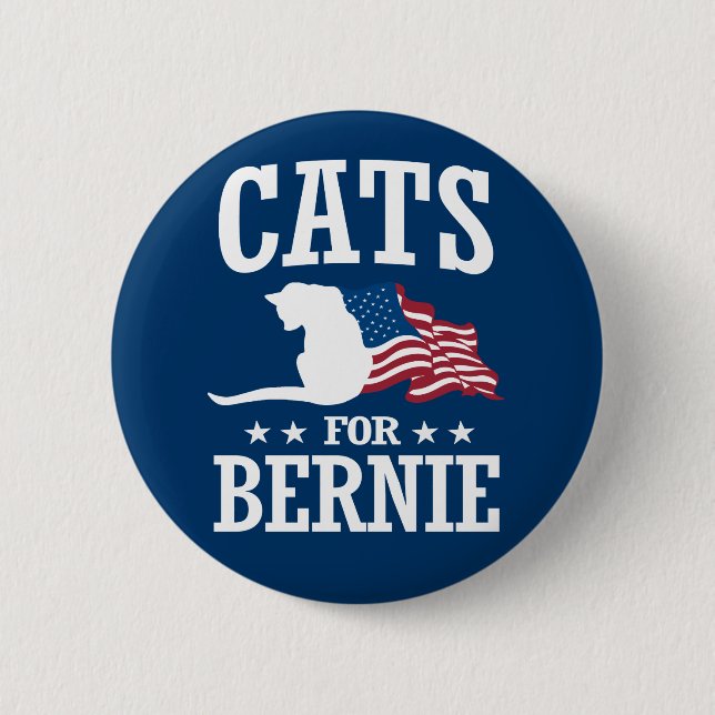 BÓTON REDONDO 5.08CM GATOS PARA BERNIE SANDERS (Frente)