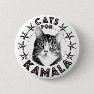 Bóton Redondo 5.08cm gatos para KAMALA 2024
