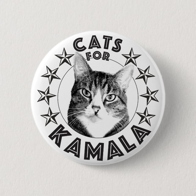 Bóton Redondo 5.08cm gatos para KAMALA 2024 (Frente)