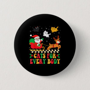 Bóton Redondo 5.08cm Gatos Para Todos O Natal Gato Divertido Natal Mulh