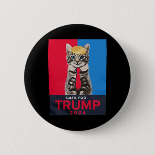 Bóton Redondo 5.08cm Gatos Para Trump 2024 Tee Engraçado Para Vance Tru