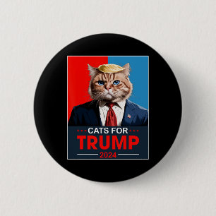 Bóton Redondo 5.08cm Gatos Para Trump 2024 Voto Engraçado Para Trump Ca