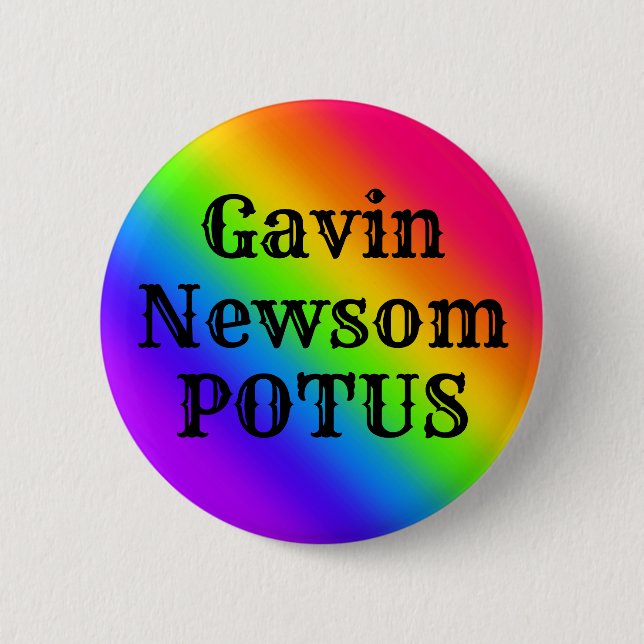 Bóton Redondo 5.08cm Gavin Newsom POTUS (Frente)