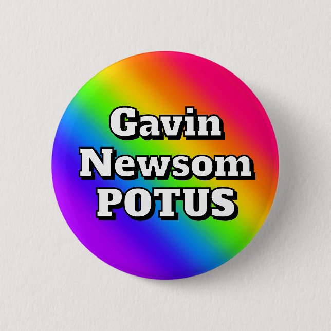 Bóton Redondo 5.08cm Gavin Newsom POTUS (Frente)
