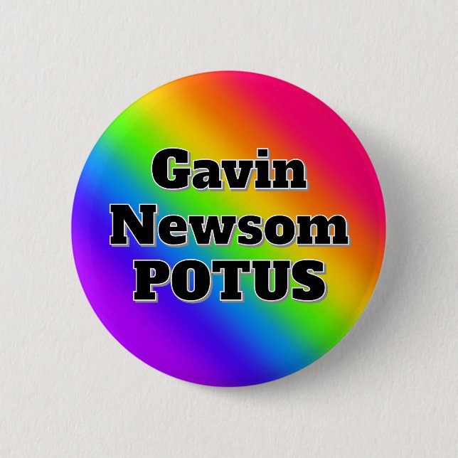 Bóton Redondo 5.08cm Gavin Newsom POTUS (Frente)
