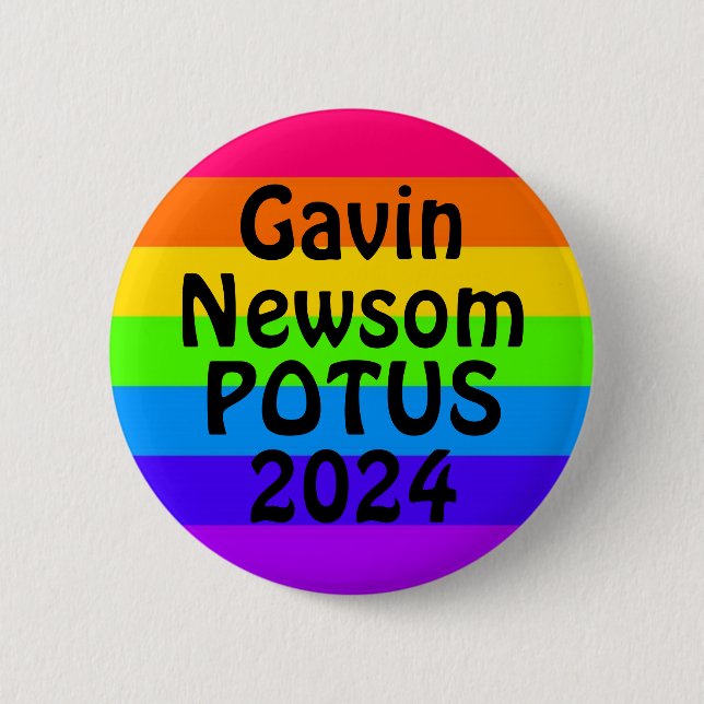 Bóton Redondo 5.08cm Gavin Newsom POTUS 2024 (Frente)