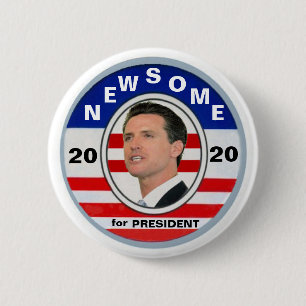 Bóton Redondo 5.08cm Gavin Newsome para o presidente 2020