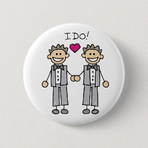 Bóton Redondo 5.08cm Gay Casamento de Favores