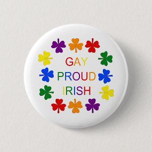Bóton Redondo 5.08cm Gay Orgulho dos Shamrocks LGBT Irlandeses LGBT