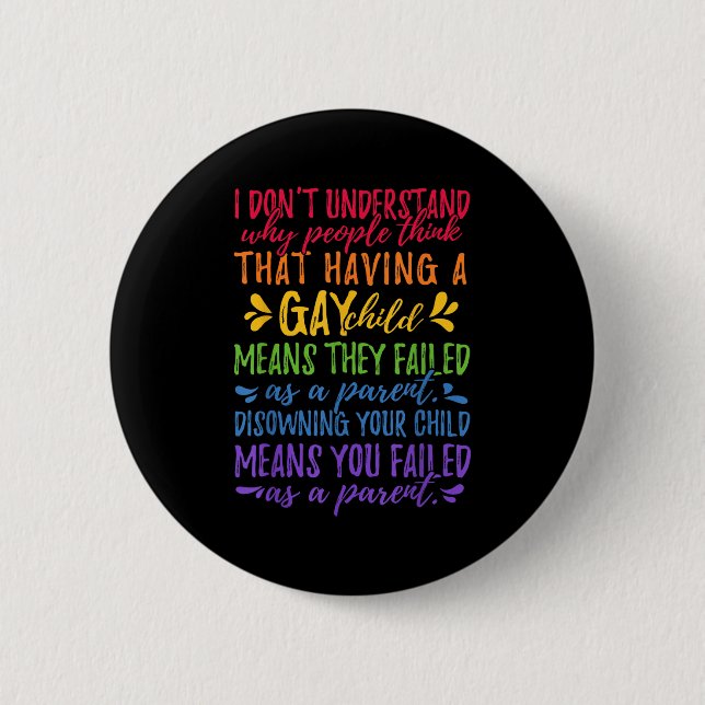 Bóton Redondo 5.08cm Gay Pride - Proud Parent Mom Dad Parenting Quote  (Frente)